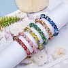 6Pcs 6 Colors Glass Beaded Crochet Stretch Bracelets Set BJEW-SZ0002-47-6