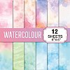 12 Sheets Watercolour Scrapbook Paper Pad PW-WG4A86D-01-1