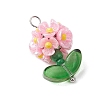 Glass Seed Beaded Flower Pendants PALLOY-MZ00521-4