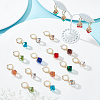 ARRICRAFT 20 Pairs 10 Colors Glass Rhombus Dangle Leberback Earrings EJEW-AR0001-07-4