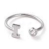 Brass Micro Pave Clear Cubic Zirconia Cuff Rings RJEW-J074-01P-I-1