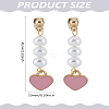 1 Pair Shell Pearl Dangle Earrings EJEW-LP0010-03-2