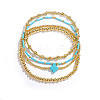 4Pcs Gothic Brass Cross Stretch Bracelet Sets YK6983-6-1