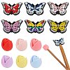 WADORN 12Pcs 12 Styles Flower & Butterfly Silicone Locking Stitch Marker SIL-WR0001-02-1