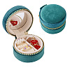 Portable Travel Round Velvet Jewelry Set Storage Zipper Boxes CON-TAC0001-11A-3