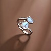 Zinc Alloy with Glass Cuff Rings for Women FS-WGF7E31-01-3