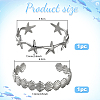 2Pcs 2 Styles Stainless Steel Open Cuff Bangles for Women BJEW-GO0002-21-2