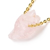 Natural Rose Quartz Irregular Nugget Pendant Necklace G-E155-03G-02-2