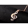 Music Symbol Real Rose Gold Plated Alloy Pendant Necklaces NJEW-AA00067-13RG-2