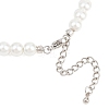 Brass & ABS Plastic Imitation Pearl Round Beaded Necklace Making KK-Z158-07P-01-3