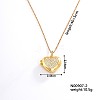 European and American Fashion Heart Shaped Brass Crystal Rhinestone Locket Pendant Necklaces CW4614-2-1