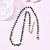 304 Stainless Steel with Glass Faceted Rondelle Bead Handmade Link Chain Birth Stone Necklaces for Women NJEW-G195-01G-09-1