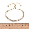 Brass Pave Clear Cubic Zirconia Horse Eye Box Chain Slider Bracelets BJEW-YWC0002-06B-G-3