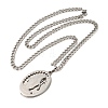 304 Stainless Steel Virgin Mary Oval Pendant Twisted Chain Necklaces NJEW-Q002-04P-2