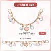 Heart Alloy Enamel & Resin Pearl Charm Zinc Alloy Cable Chain Purse Chains FIND-AB00070-2