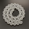 Frosted Transparent Round Glass Beads Strands FGLA-P002-10mm-03-1