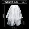 Long Mesh Tulle Bridal Veils with Combs OHAR-WH0021-51-2