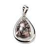 Natural Rhodonite Pendants G-B033-04P-16-2