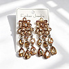 Alloy Rhinestone Flower Teardrop Stud Dangle Earrings for Women WGA45C1-03-1