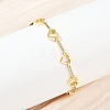 Brass Micro Pave Clear Cubic Zirconia Link Chain Bracelets for Women BJEW-F504-10G-3