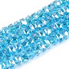 Electroplate Transparent Glass Beads Strands EGLA-N022-04A-D09-1