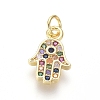 Brass Micro Pave Cubic Zirconia Charms ZIRC-I032-52G-1