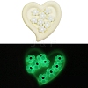Flower Luminous Silicone Beads SIL-WH0008-37O-2