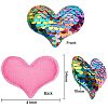Glitter Sequins Fabric Heart Padded Patches DIY-PH0021-01-2