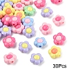 30Pcs Two Tone Opaque Acrylic Beads SACR-YW0001-84-1