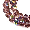 Electroplate Transparent Glass Beads Strands EGLA-A046-01C-11-2
