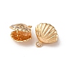 Brass Micro Pave Clear Cubic Zirconia Charms KK-Z112-32G-2