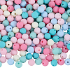 500Pcs Rubberized Style Imitated Silicone Acrylic Beads MACR-SP0001-07A-1