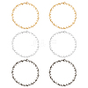 6Pcs 3 Color 304 Stainless Steel Dolphin Link Bracelets Set for Women BJEW-UN0001-23-1