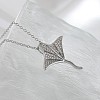 Ocean Summer Brass Pave Clear Cubic Zirconia Pendant Necklaces FS-WG82AA1-02-1