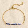 Natural Lapis Lazuli Beads Link Bracelets AL8612-6-2