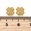 Flower Brass Micro Pave Cubic Zirconia Bead Caps KK-K300-01E-G-3