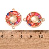 Printed Alloy Enamel Connector Charms AL-CBA2638-02-4