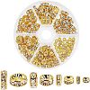 150Pcs 4 Styles Brass Rhinestone Spacer Beads RB-PH0001-66G-1