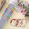 12Pcs 12 Style Polymer Clay Disc Heishi Surfer Stretch Bracelets Set BJEW-SW00117-5