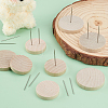 12Pcs 4 Styles Flat Round Wooden Doll Stands Display Holder DIY-GA0007-28-4