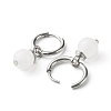 Natural White Jade Beads Earrings for Girl Women Gift EJEW-JE04607-03-3