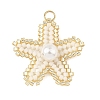MIYUKI Glass Seed Beaded & Shell Pearl Pendants PALLOY-MZ01378-01-1