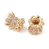 Brass Pave Clear Cubic Zirconia Beads KK-N256-08G-F-2