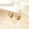 Brass Micro Pave Clear Cubic Zirconia Stud Earrings EJEW-R016-26G-07-1