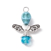 Synthetic Turquoise & Glass Pendants PALLOY-TA00113-02-1