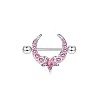 316L Surgical Stainless Steel Rose Rhinestone Nipple Rings WG189E0-05-1