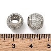 Barrel Brass Clear Cubic Zirconia European Beads KK-D228-16P-2