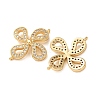 Brass Micro Pave Clear Cubic Zirconia Connector Charms CU-CBA4579-14G-3