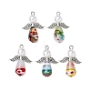 Handmade Millefiori Glass Pendants PALLOY-JF04573-01-1