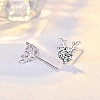 Anti-Tarnish 925 Sterling Silver with Moissanite Rhinestone Stud Earrings AJEW-U007-04P-3